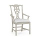 Casual Chippendale Grey Mahogany Arm Chair