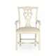Windsor Chippendale Grey Linen Arm Chair
