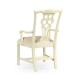 Windsor Chippendale Grey Linen Arm Chair