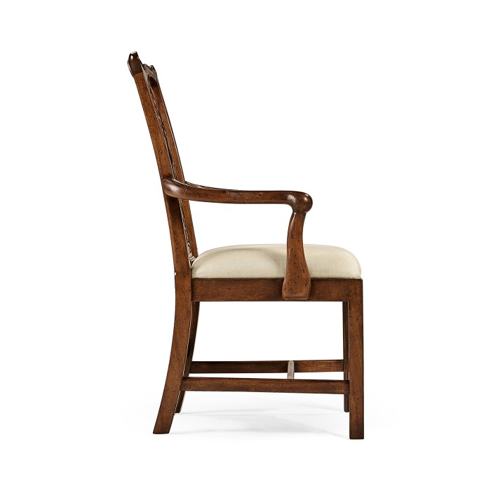 Buckingham Chippendale Antique Mahogany Arm Chair
