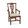Buckingham Chippendale Antique Mahogany Arm Chair