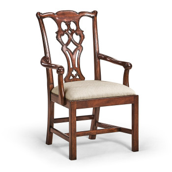 Buckingham Chippendale Antique Mahogany Arm Chair