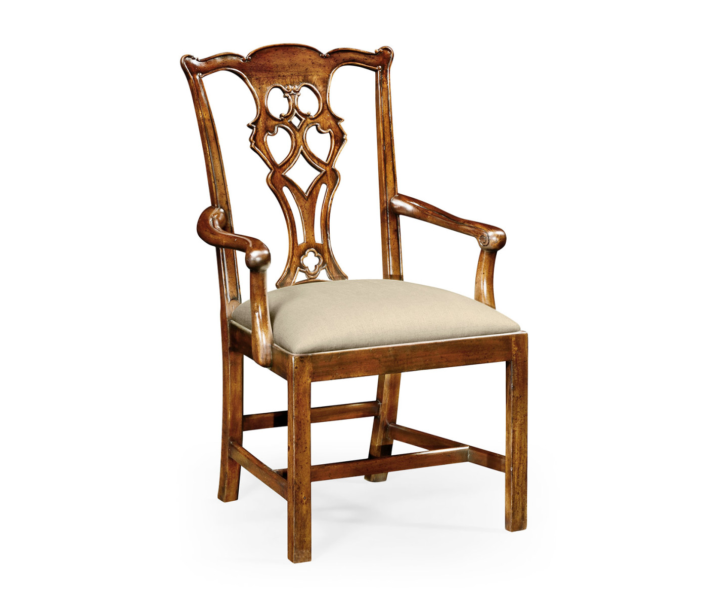 Windsor Chippendale Walnut Arm Chair