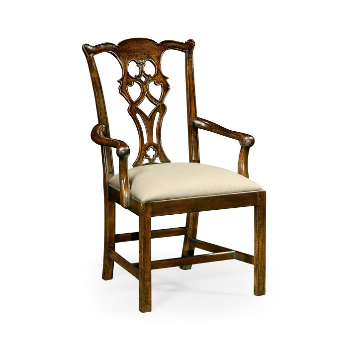 Windsor Chippendale Walnut Arm Chair