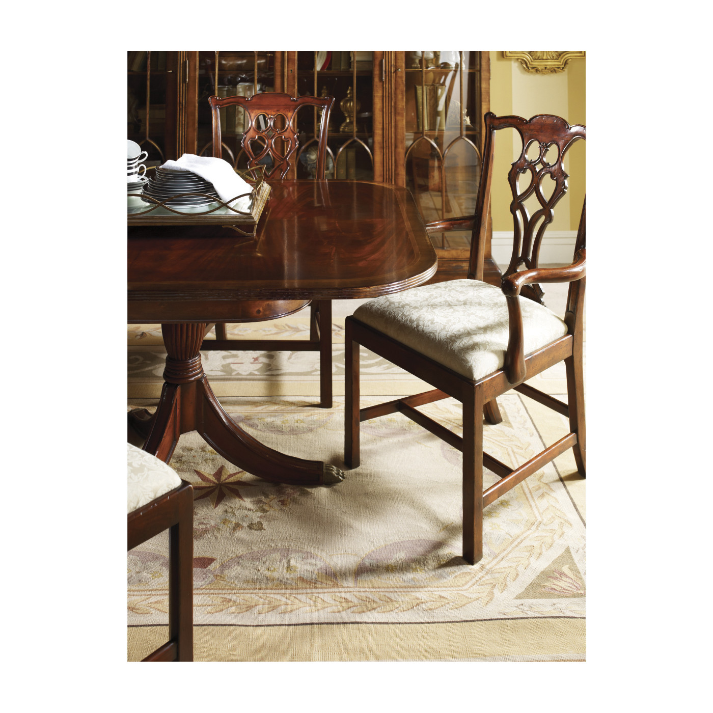 Windsor Chippendale Walnut Arm Chair