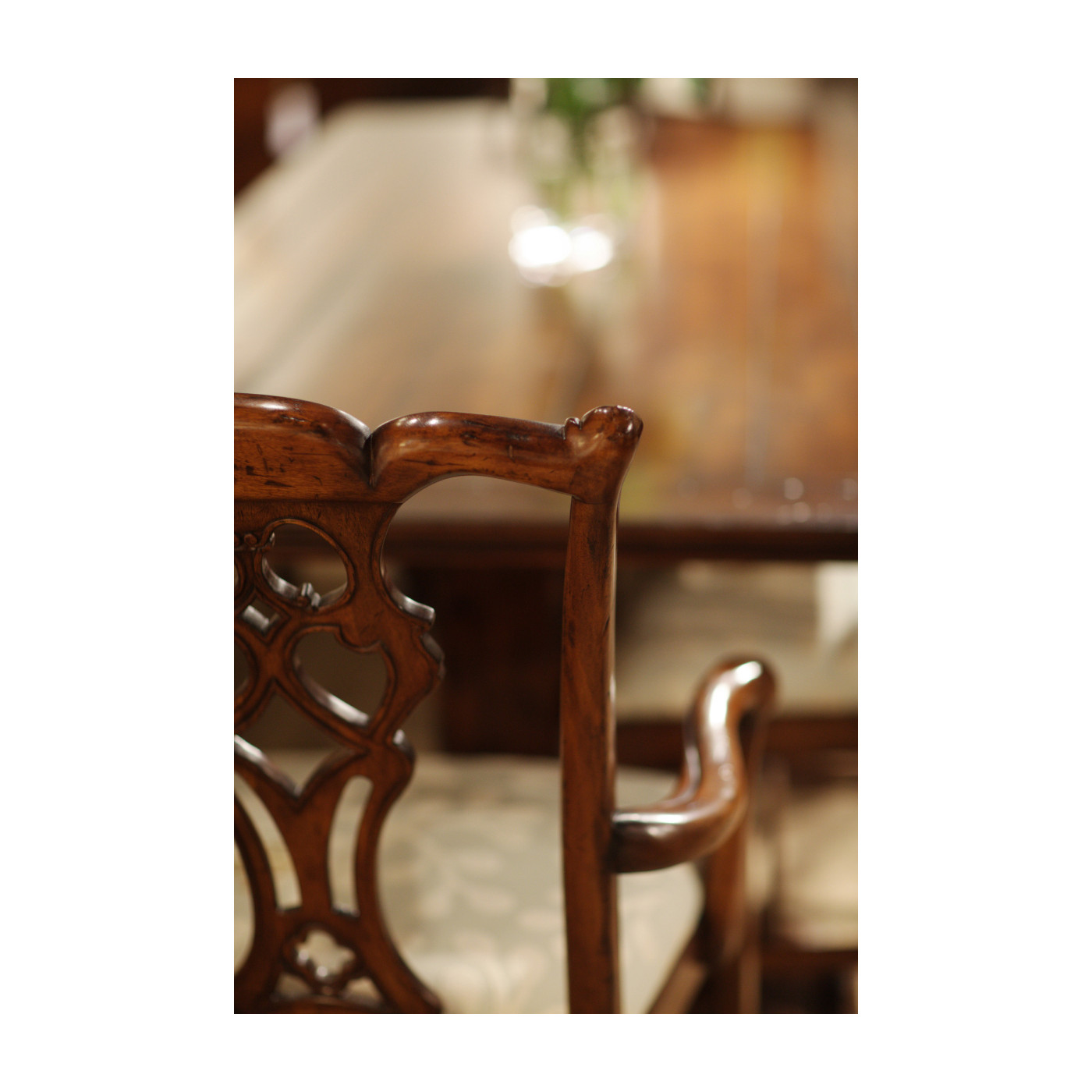 Windsor Chippendale Walnut Arm Chair