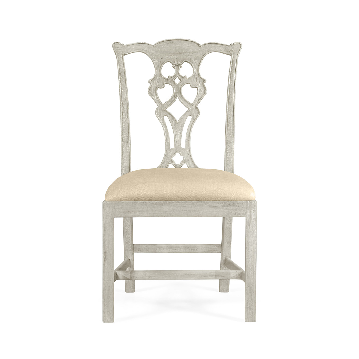 Casual Chippendale Grey Mahogany Side Chair