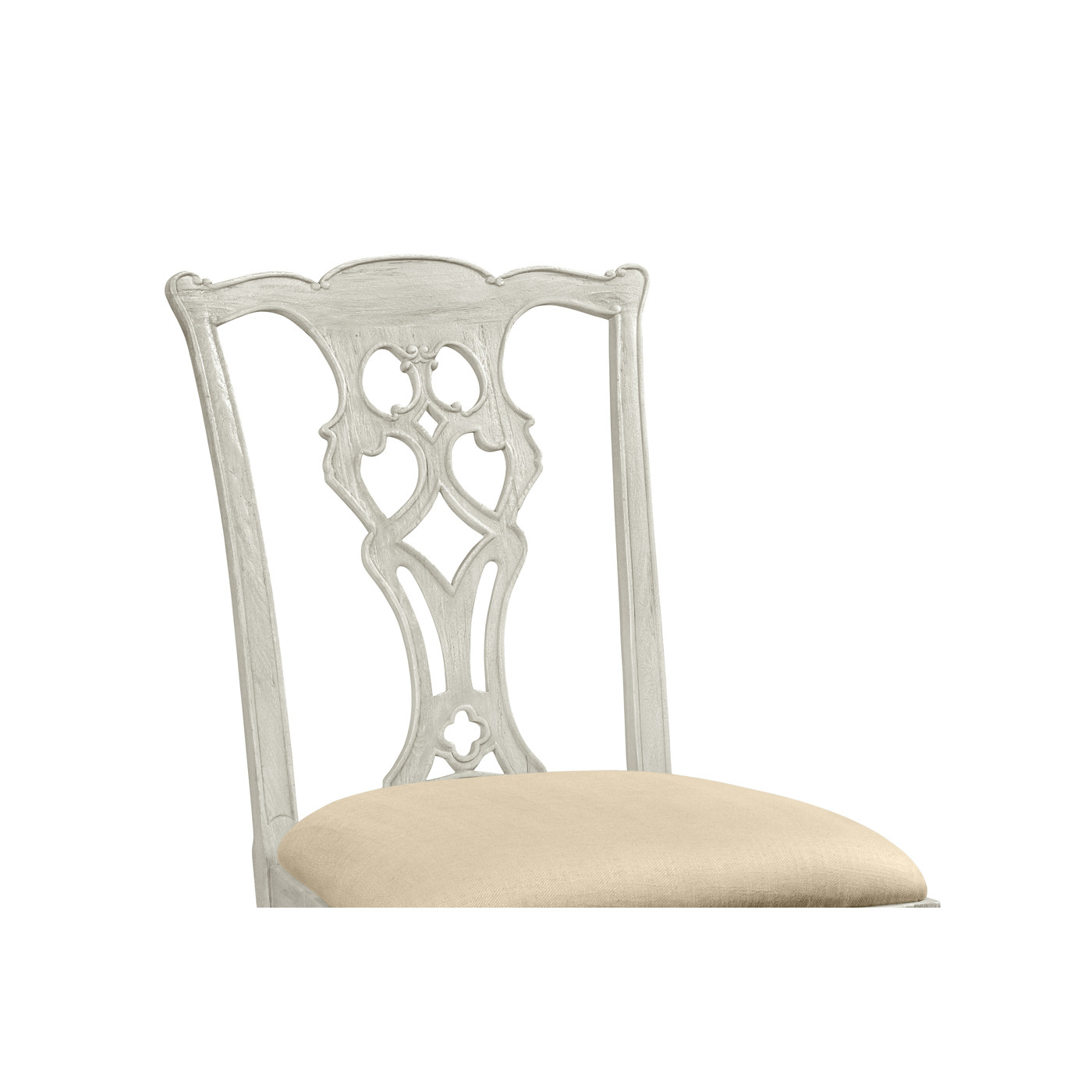 Casual Chippendale Grey Mahogany Side Chair