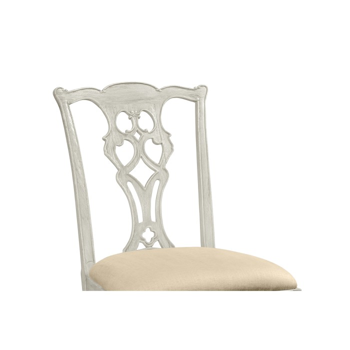Casual Chippendale Grey Mahogany Side Chair