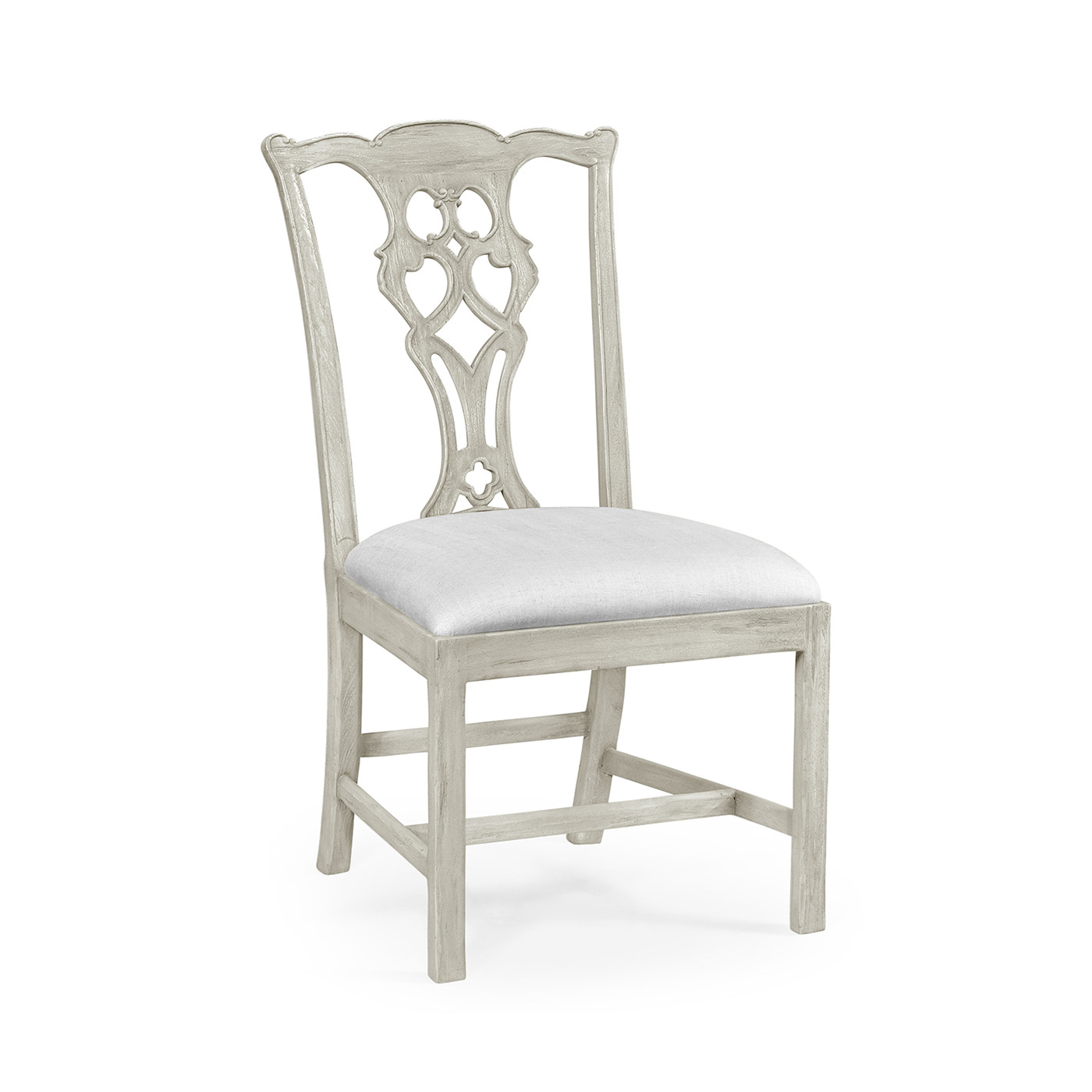 Casual Chippendale Grey Mahogany Side Chair
