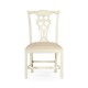 Windsor Chippendale Grey Linen Side Chair