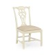 Windsor Chippendale Grey Linen Side Chair