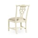 Windsor Chippendale Grey Linen Side Chair