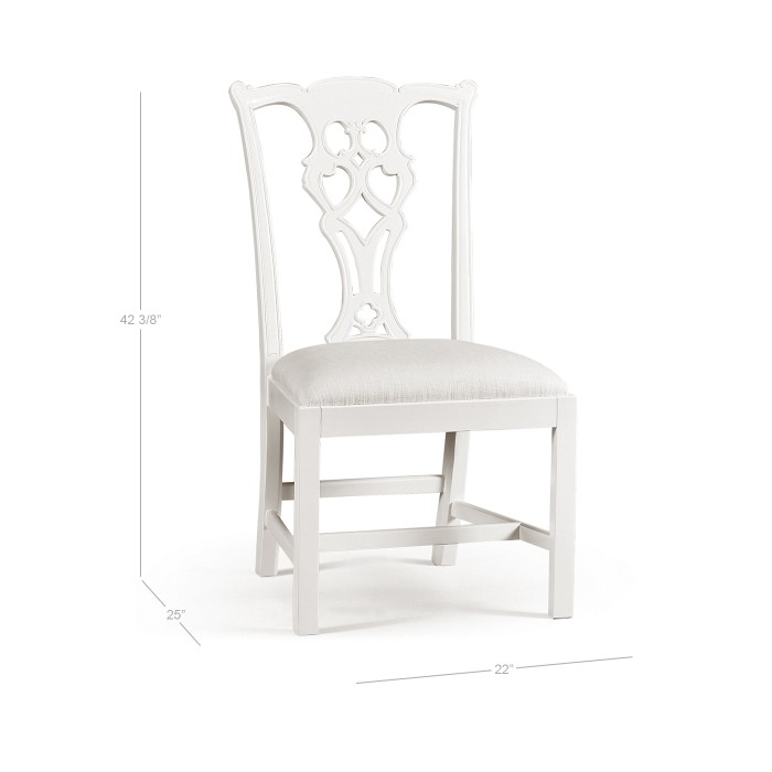 Spark Chippendale White Side Chair