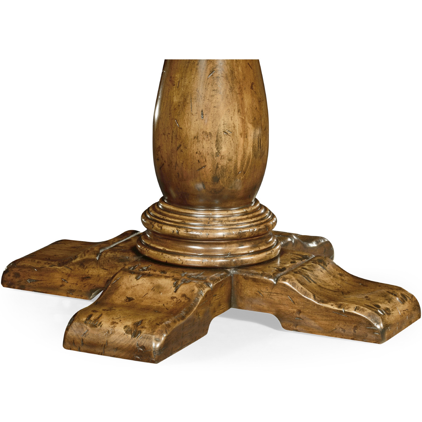 Distressed Crotch Walnut Pedestal Table 48