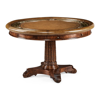 Mahogany Round Poker Table