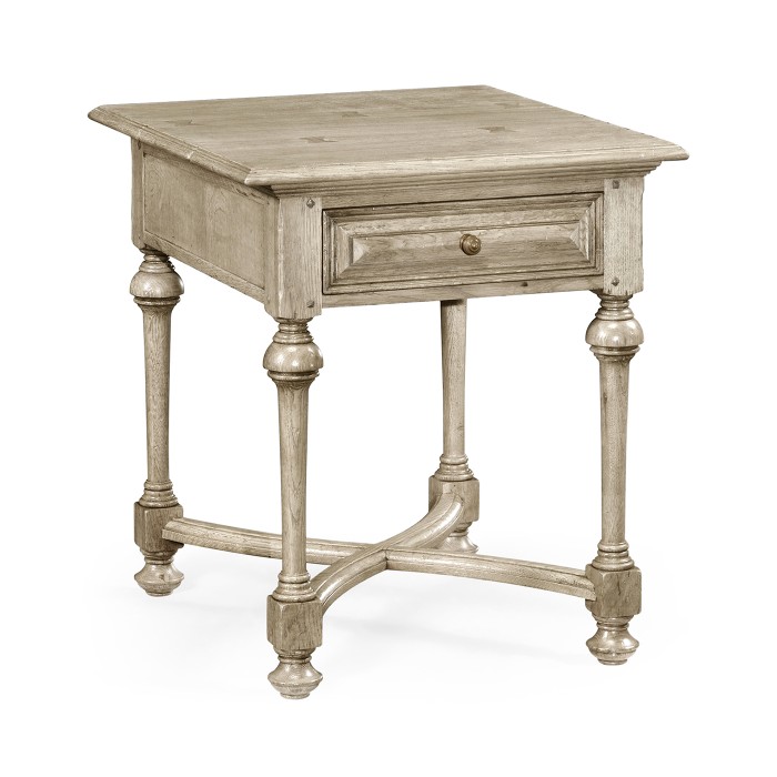 Elizabethan Style Grey Oak Square Side Table