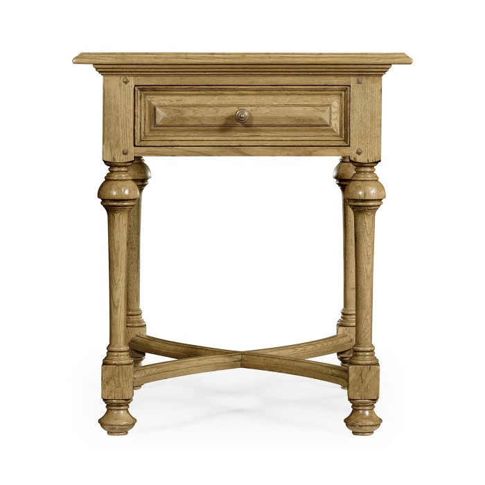 Elizabethan Style Natural Oak Square Side Table