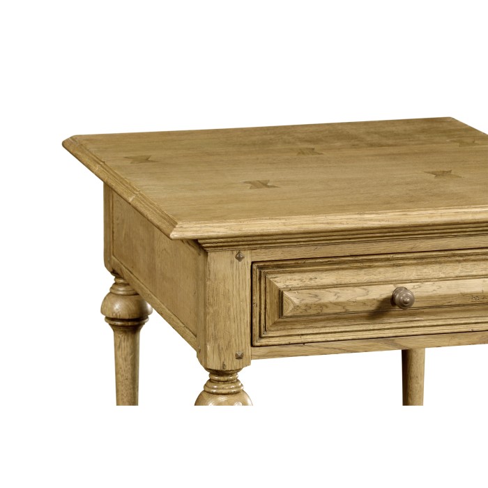 Elizabethan Style Natural Oak Square Side Table