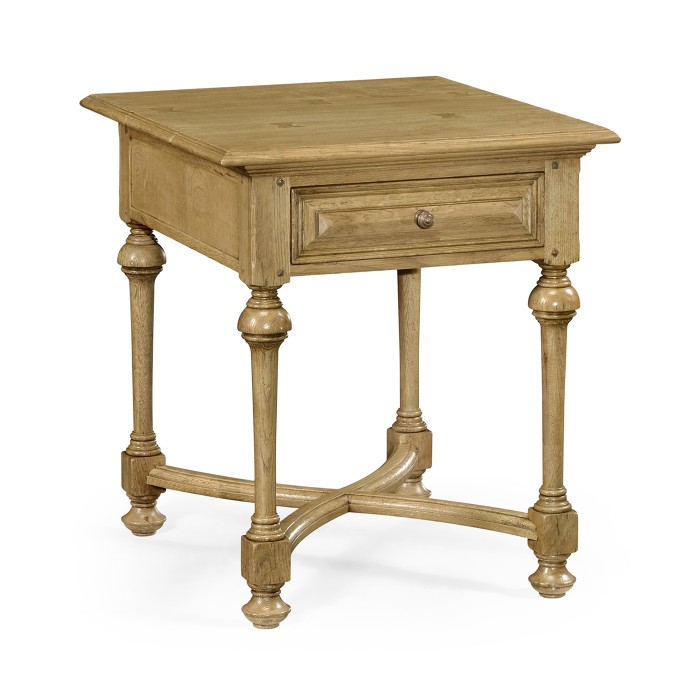 Elizabethan Style Natural Oak Square Side Table
