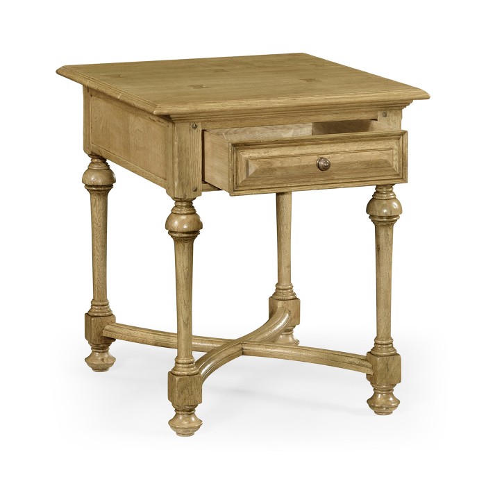 Elizabethan Style Natural Oak Square Side Table