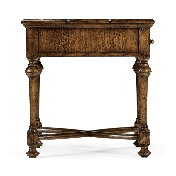 Elizabethan Style Dark Oak Square Side Table