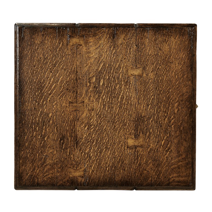 Elizabethan Style Dark Oak Square Side Table