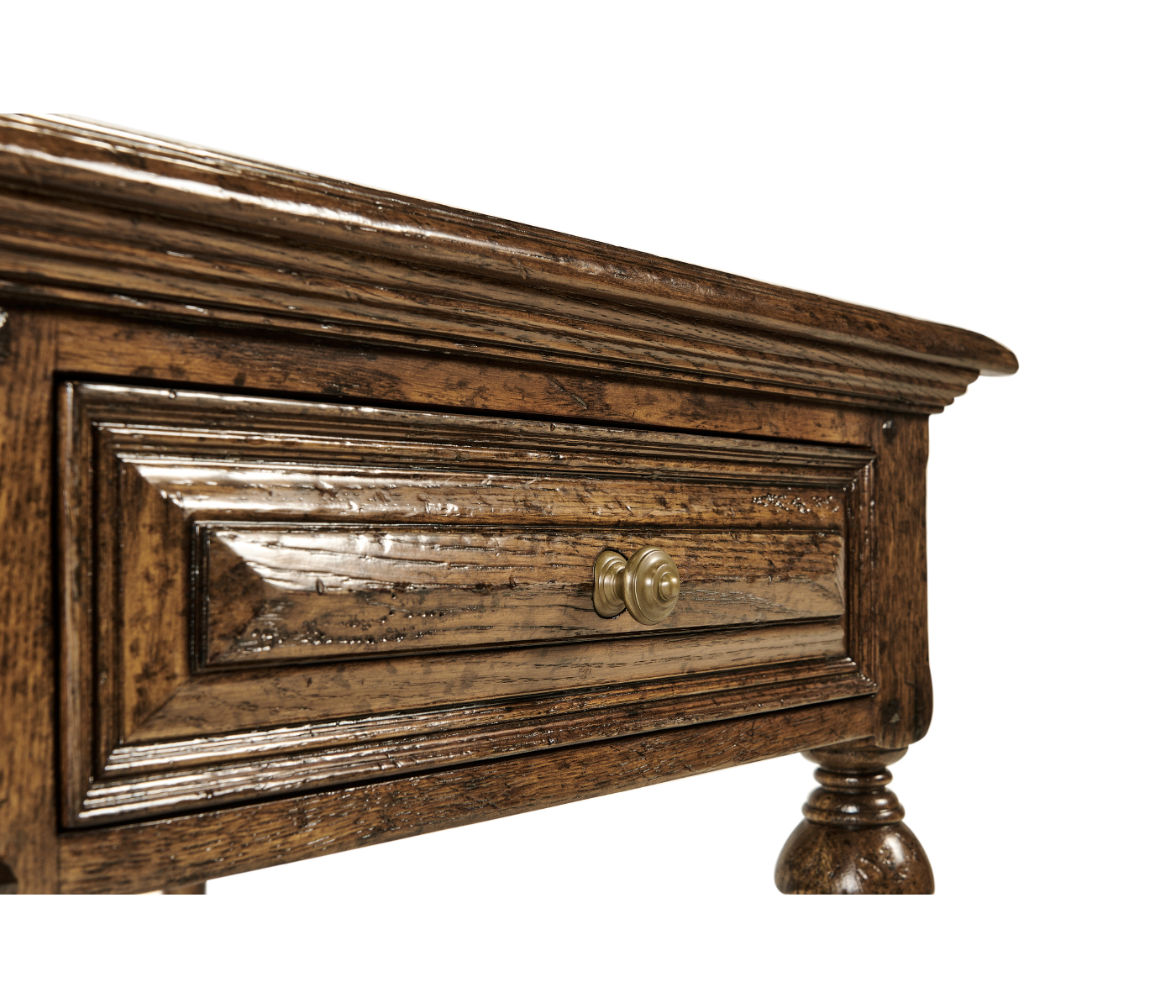 Elizabethan Style Dark Oak Square Side Table