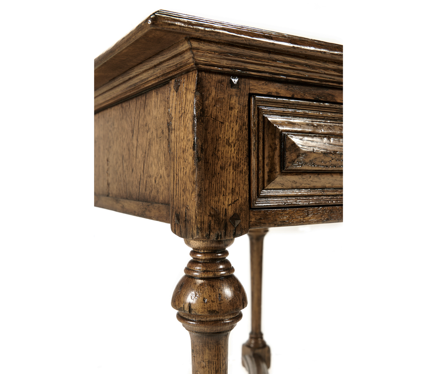 Elizabethan Style Dark Oak Square Side Table