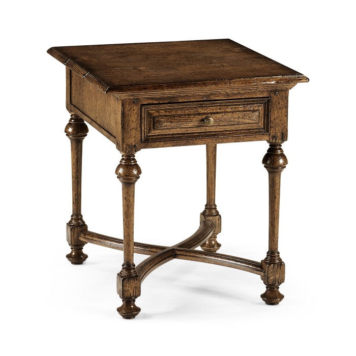Elizabethan Style Dark Oak Square Side Table