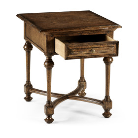 Elizabethan Style Dark Oak Square Side Table