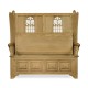 Gothic Style Natural Oak Settle with Storage