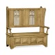 Gothic Style Natural Oak Settle with Storage