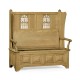 Gothic Style Natural Oak Settle with Storage