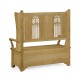 Gothic Style Natural Oak Settle with Storage