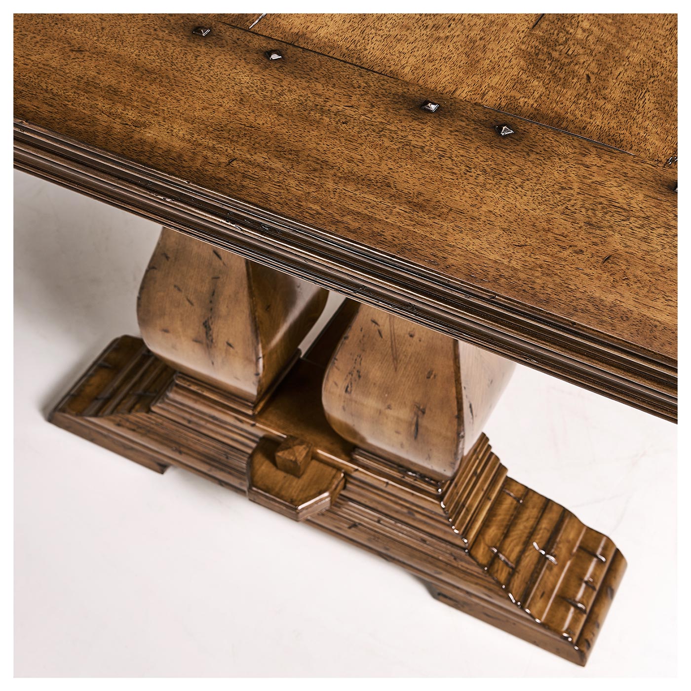Figured Walnut Large Extending Refectory Table 91