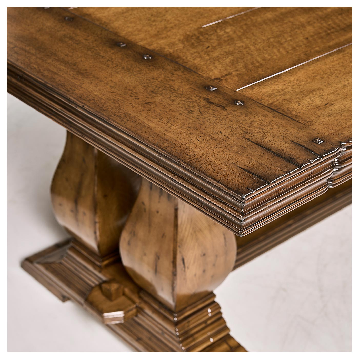 Figured Walnut Large Extending Refectory Table 91