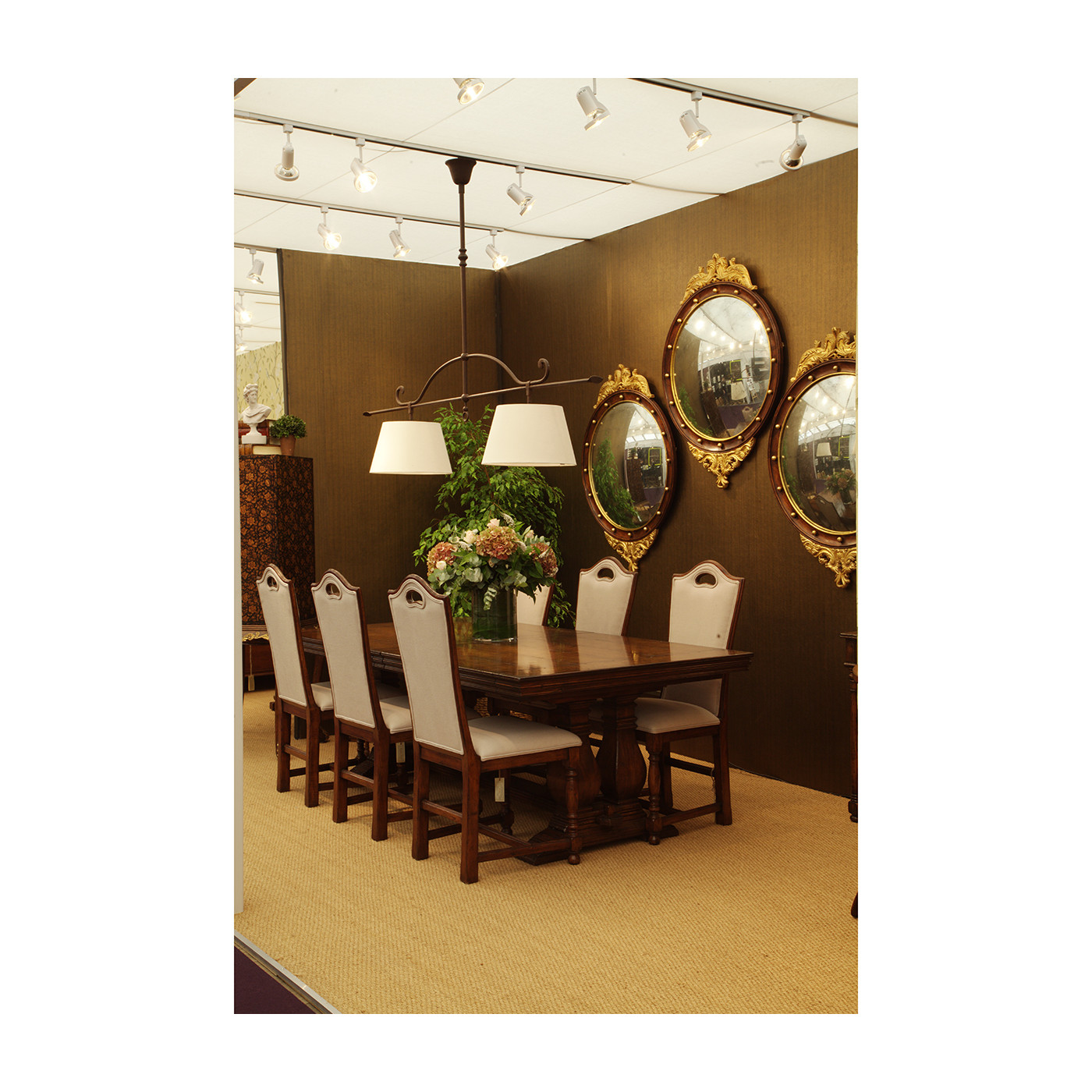 Figured Walnut Large Extending Refectory Table 91