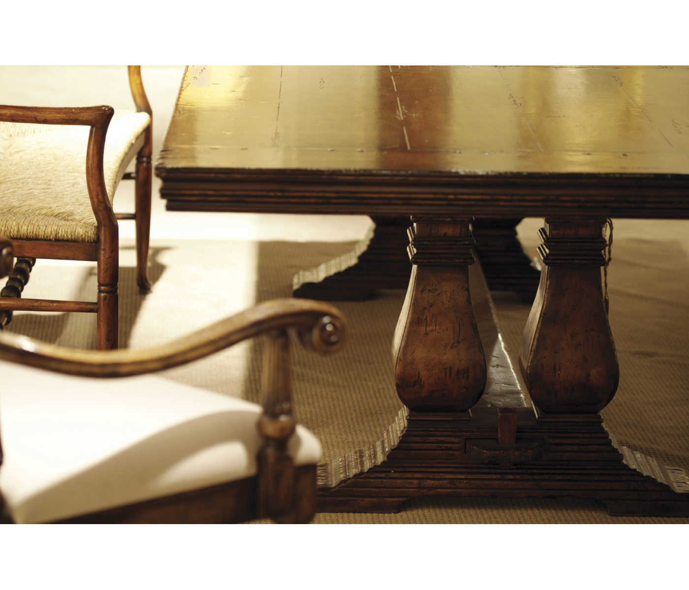 Figured Walnut Large Extending Refectory Table