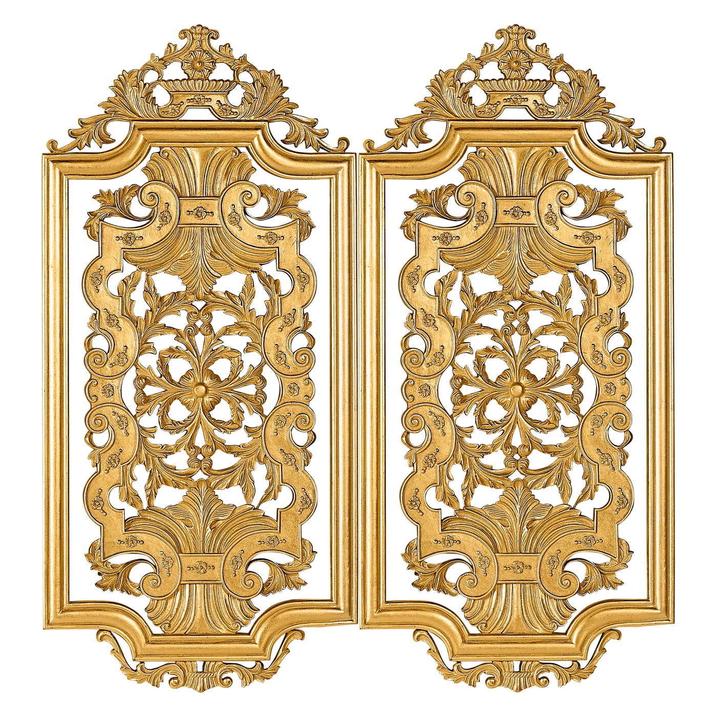 Pair gilded Renaissance style panels (Short)