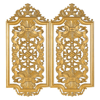 Pair gilded Renaissance style panels (Short)