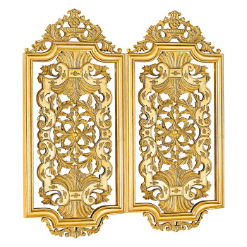 Pair gilded Renaissance style panels (Short)