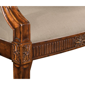 Upholstered dining chair with gold embroidery (Arm)