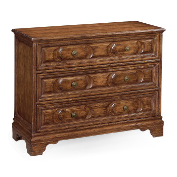 Tudor style walnut chest of three drawers