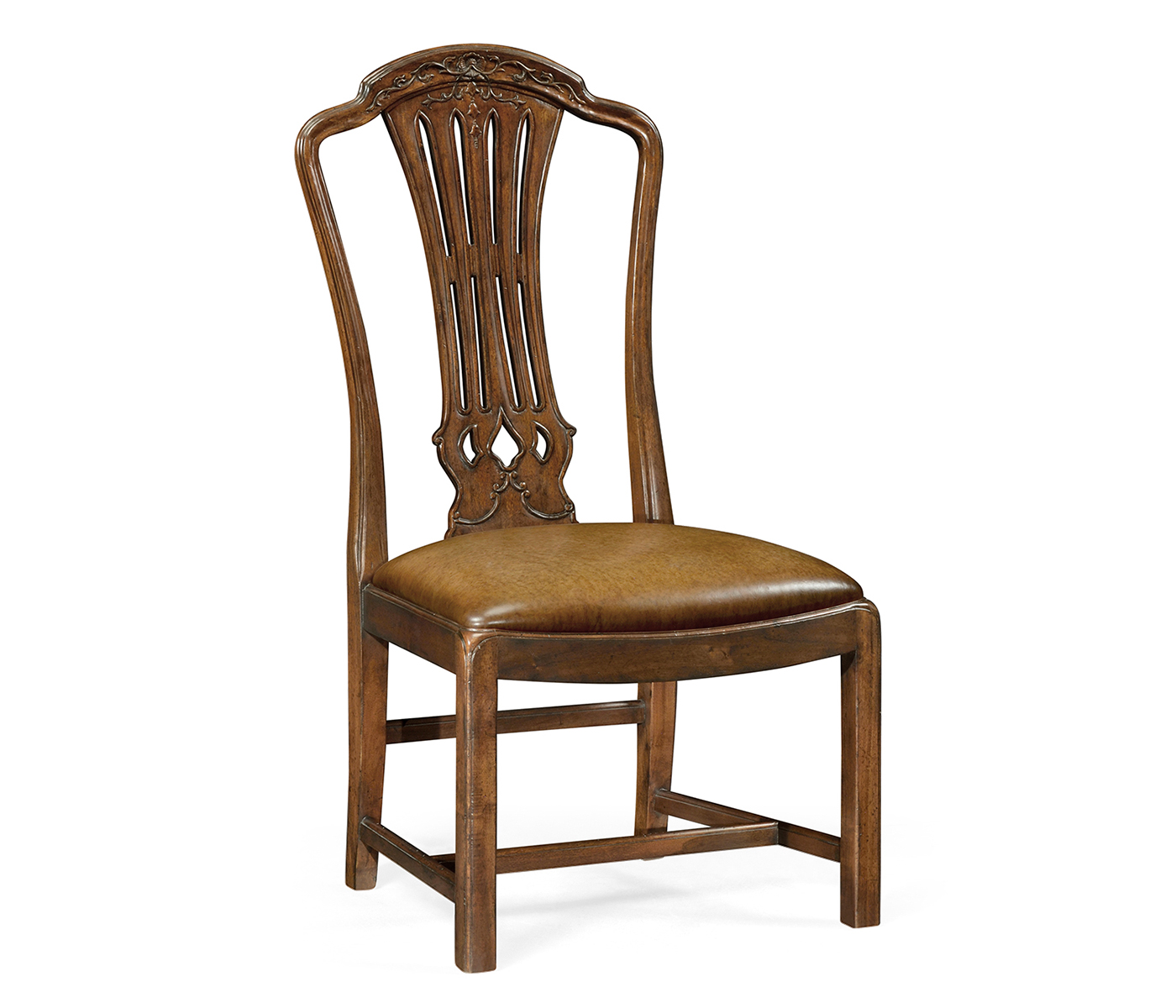 Mahogany Pierced Splat Back Side Chair