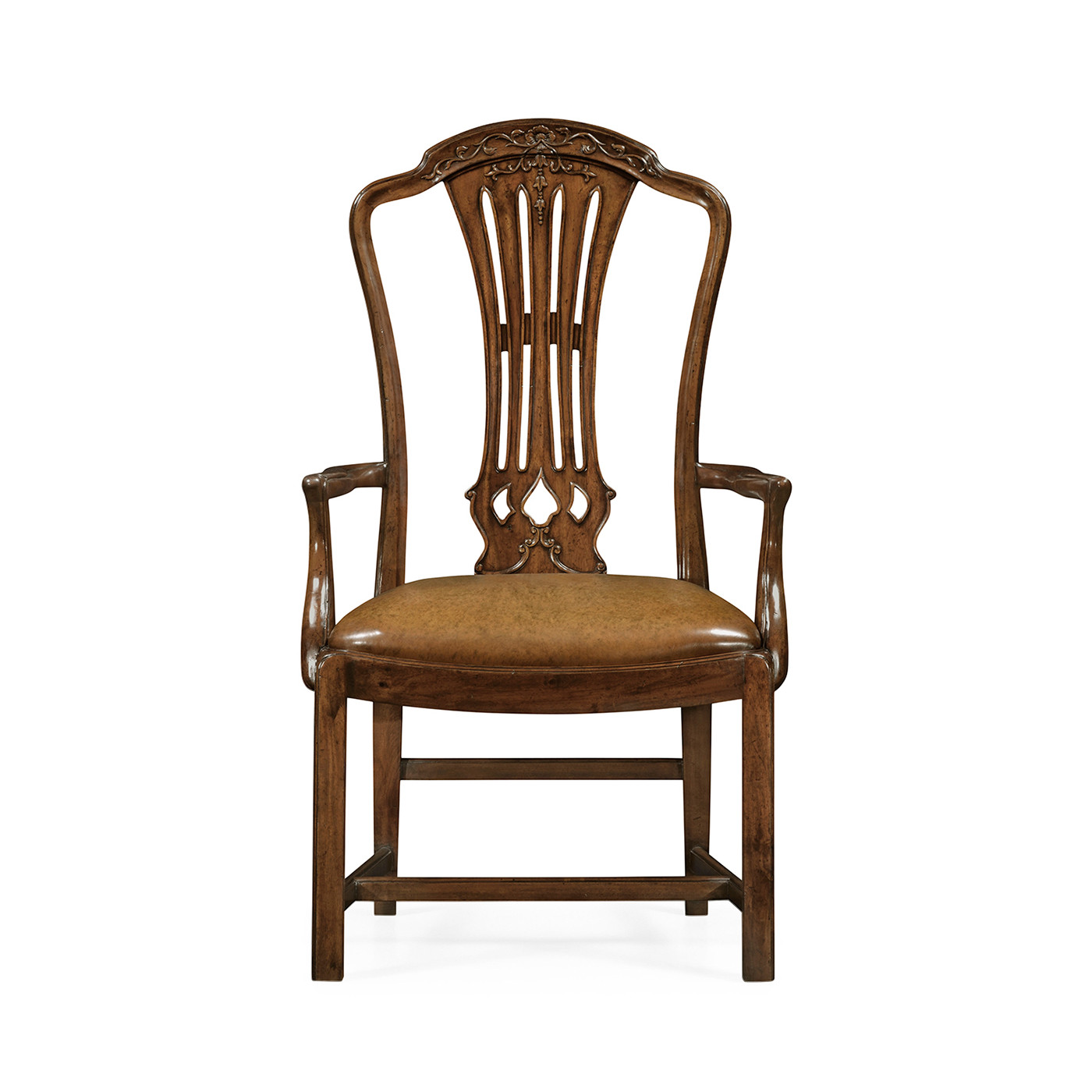 Mahogany Pierced Splat Back Arm Chair