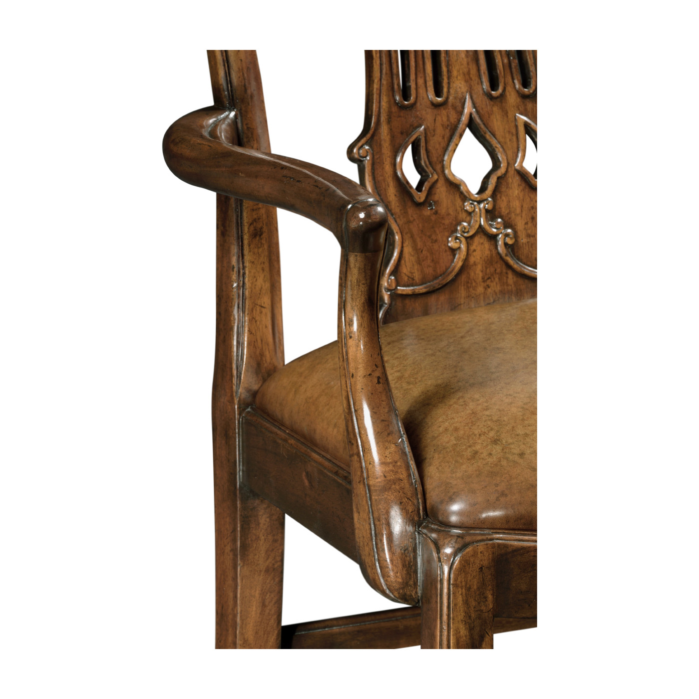 Mahogany Pierced Splat Back Arm Chair