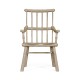 Rustic Grey Oak Country Arm Chair with A Plank Seat