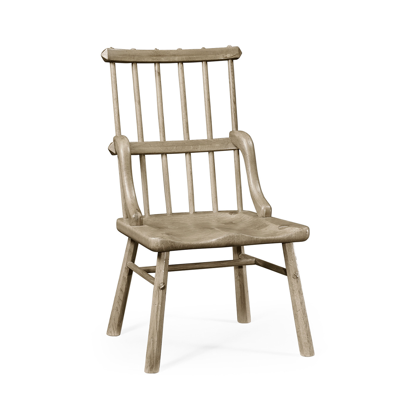 Rustic Grey Oak Country Side Chair with a Plank Seat
