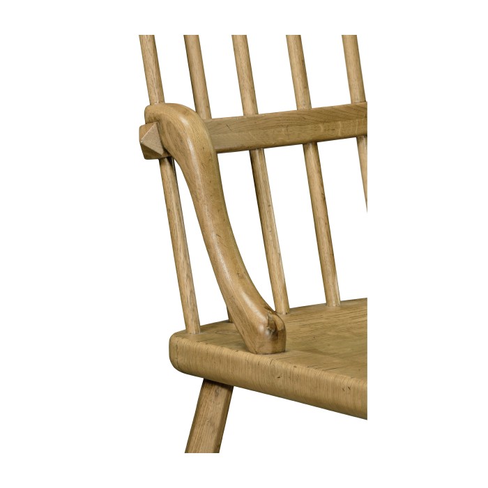 Rustic Natural Oak Country Side Chair with a Plank Seat